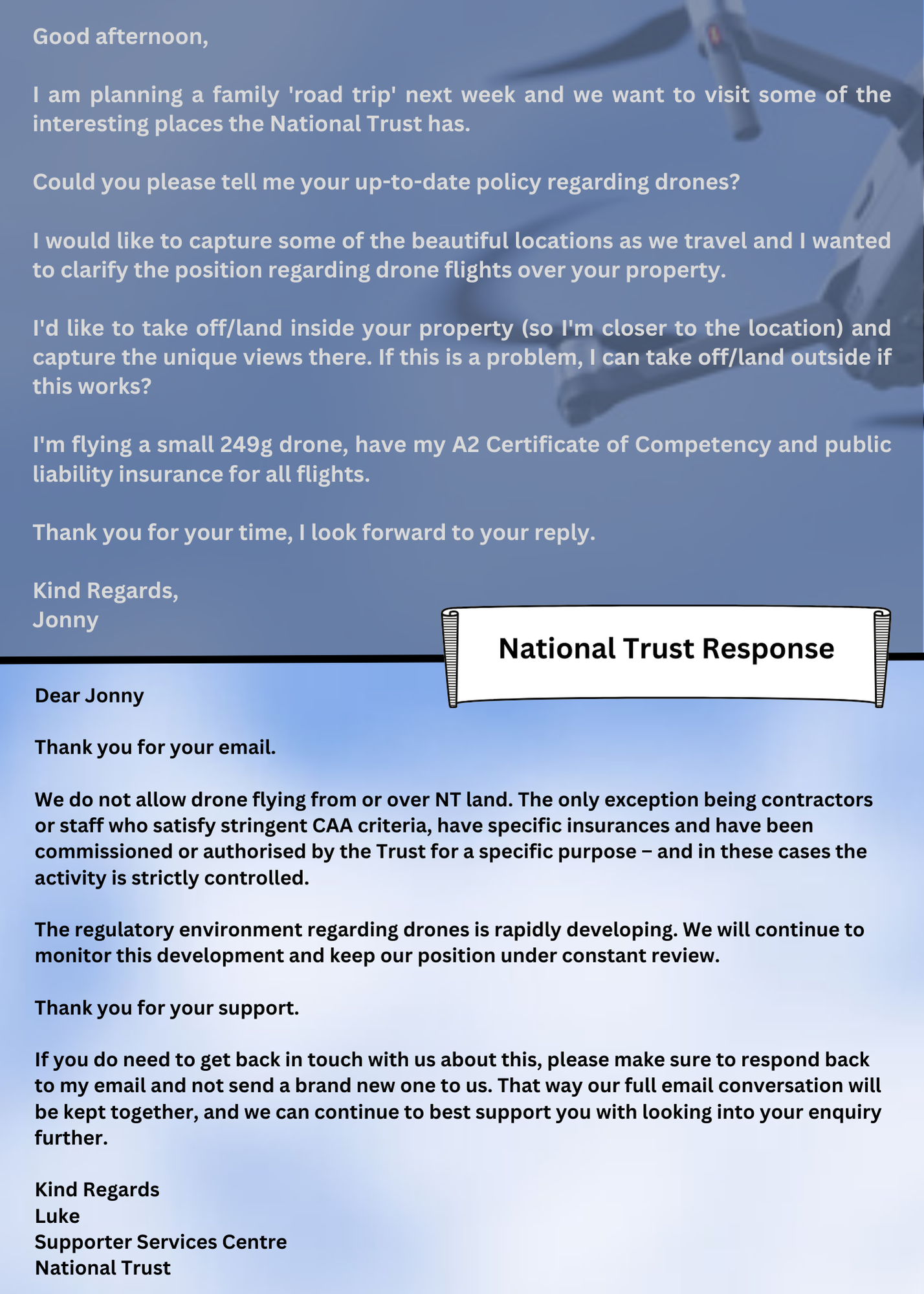 National Trust No Flying